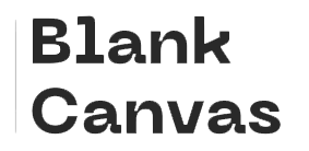 Logo de blank canvas en blanco y negro.